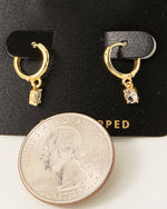 Gold Dipped Mini Rhinestone Huggie Earrings