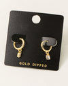 Gold Dipped Mini Rhinestone Huggie Earrings