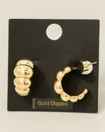 Gold Dipped Puffy Bubble Hoop Earrings