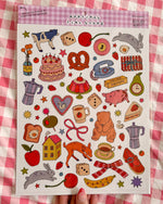 Illustrated Large Scrapbooking Sticker Sheet