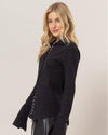 Black Knit Button Down