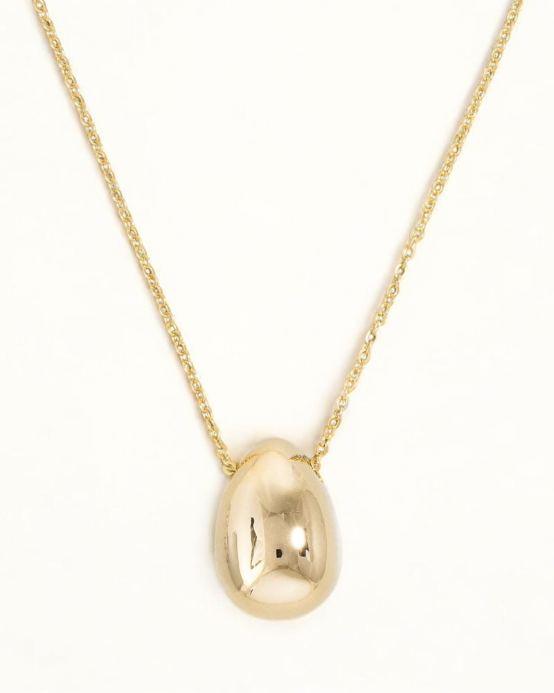 Metallic Tear Pendant Long Chain Necklace
