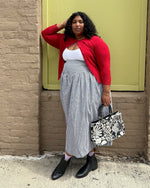 Black Check Drop Waist Skirt