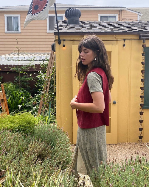Vintage Red Leather Vest