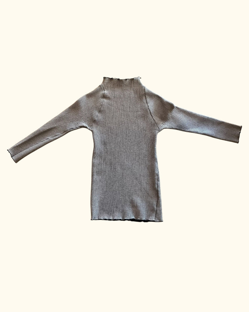 Vintage Black Mini Houndstooth Turtleneck