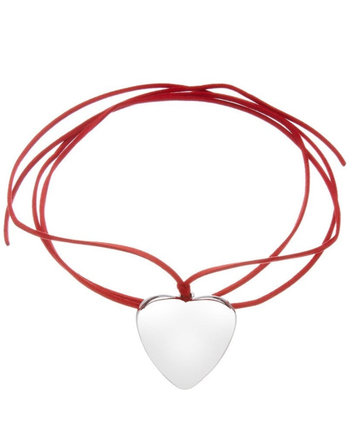 Silver Heart Wrap Choker