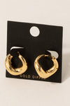 Gold Dipped Warped Hoop Earrings
