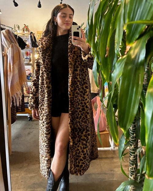 Elvie Faux Fur Leopard Coat