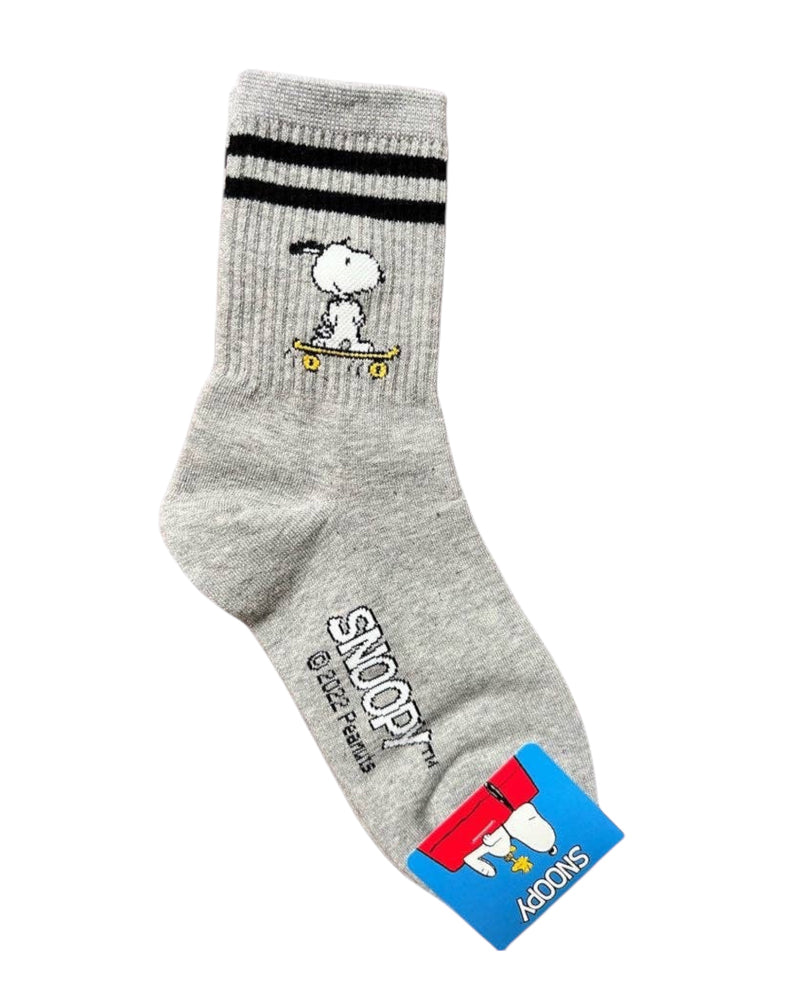 Gray Athletic Snoopy Socks