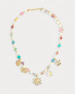 Glass Beaded Charm Necklace