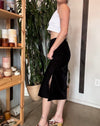Vintage Black Velvet Midi Skirt