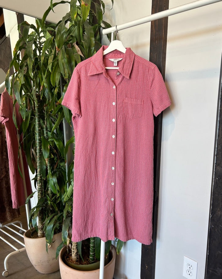 Vintage Plaid Button Down Dress