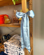 Blue Satin Hair Scarf