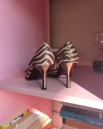 Zebra Heels with Gold Bow Detail