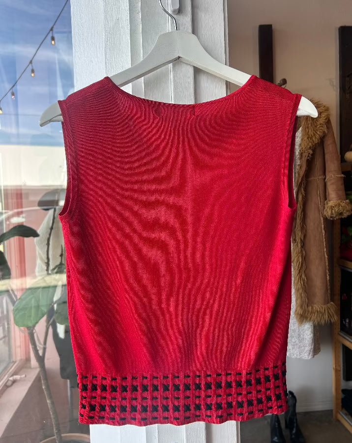 Red Vintage Sweater Tank
