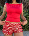 Red Twist Strap Top