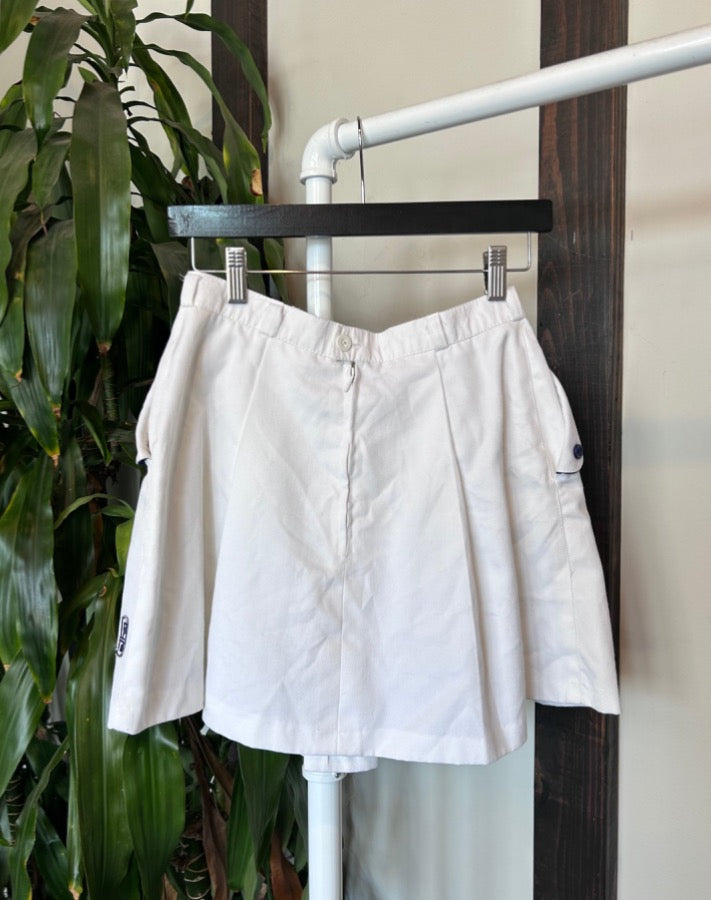 Vintage White Pleated Mini Skirt