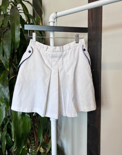 Vintage White Pleated Mini Skirt