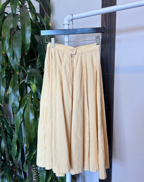 Vintage Yellow Corduroy Skirt
