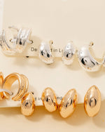 Mixed Huggee And Hoop Earrings Set