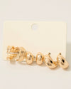 Mixed Huggee And Hoop Earrings Set