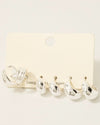 Mixed Huggee And Hoop Earrings Set