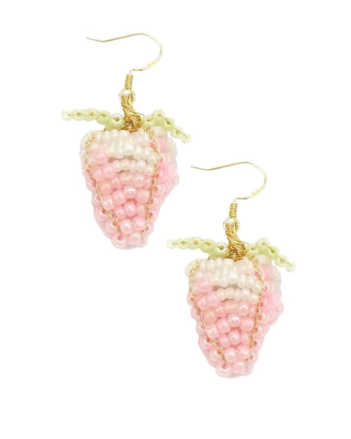 Beaded Strawberry Earrings