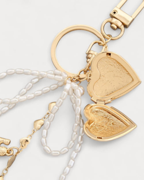 Pearl Bow Cherub Bag Charm