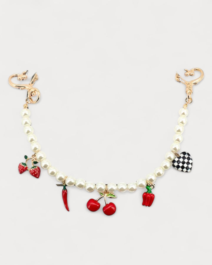 Pearl Fruit & Pepper Bag Chain