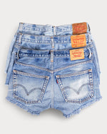 Low-Rise Upcycled Denim Shorts