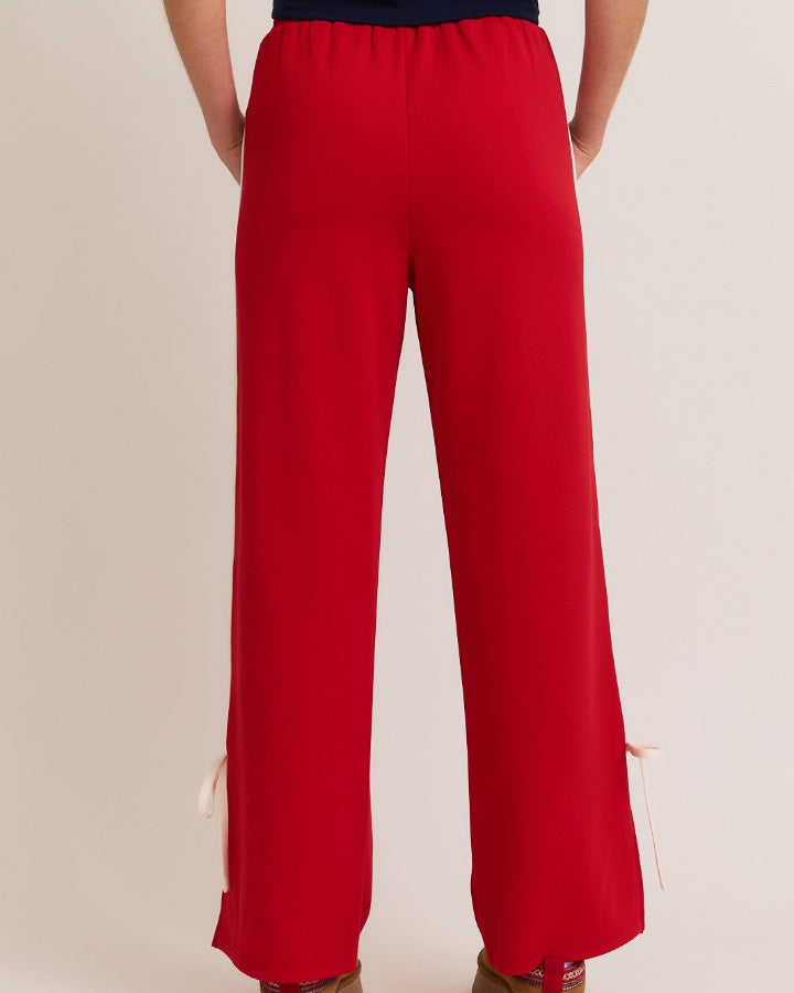 Red Bow Side Track Pants