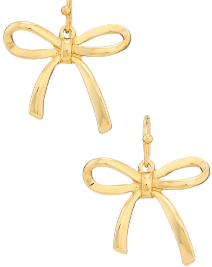 Gold Dangle Bow Earring