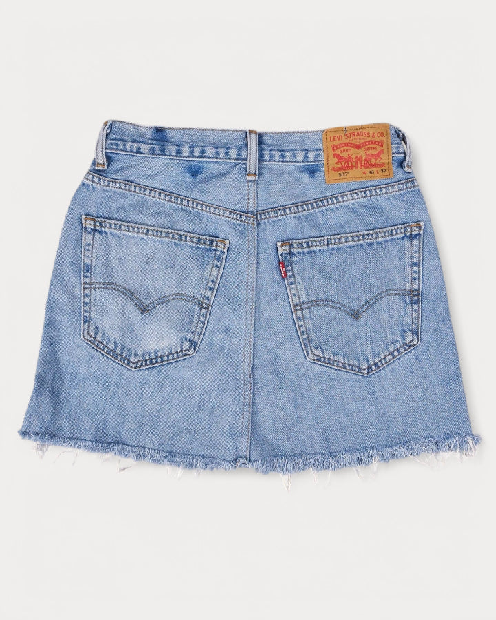 Mid-Rise Upcycled Denim Mini-Skirt