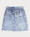 Mid-Rise Upcycled Denim Mini-Skirt