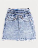 Mid-Rise Upcycled Denim Mini-Skirt