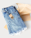 Mid-Rise Upcycled Denim Mini-Skirt