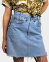Mid-Rise Upcycled Denim Mini-Skirt