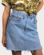 Mid-Rise Upcycled Denim Mini-Skirt