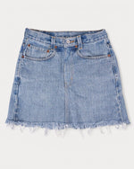 Mid-Rise Upcycled Denim Mini-Skirt