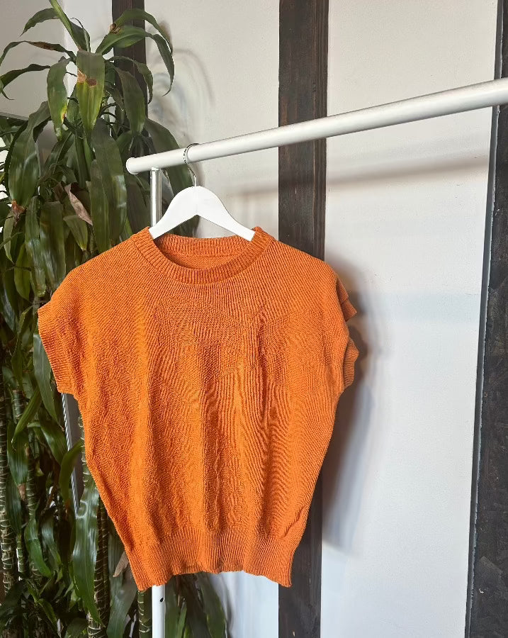Vintage Orange Butterfly Sweater Vest