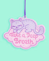 Take A Deep Breath Cute Kitten Cat Scented Car Air Freshener