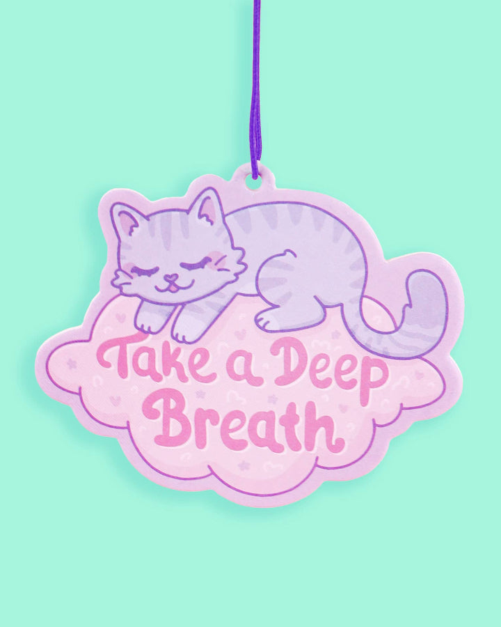 Take A Deep Breath Cute Kitten Cat Scented Car Air Freshener