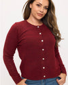 Plus Wine Button Down Cardigan