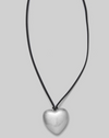 Chubby Silver Heart Tied Necklace