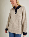 Snap Buttoned Speckled Oversized Sweater