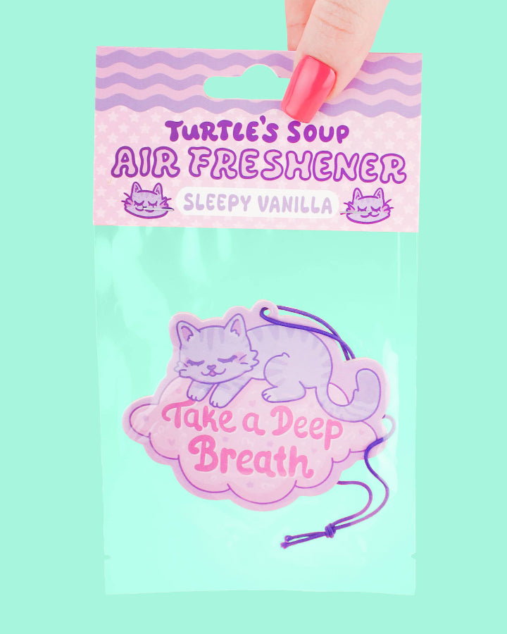 Take A Deep Breath Cute Kitten Cat Scented Car Air Freshener