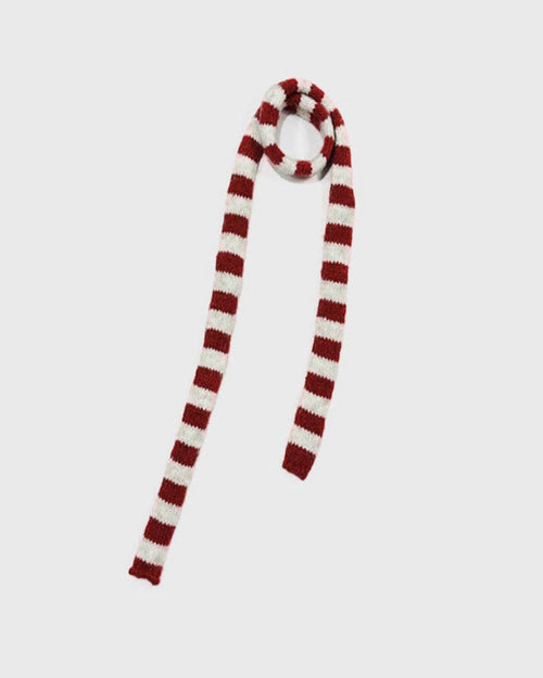 Red Striped Hillary Skinny Scarf