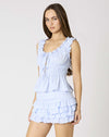 Baby Blue Tiered Ruffle Mini Skort