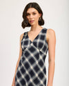 Navy Plaid Maxi Dress