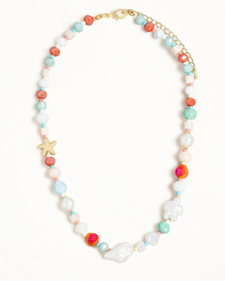 Pearl And Starfish Mixed Beaded Necklace